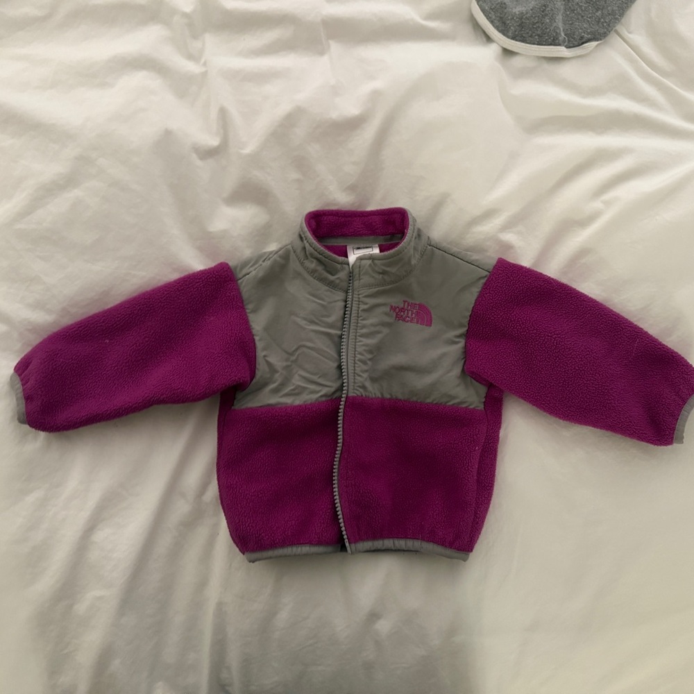 The North Face Magenta and Gray Fleece Jacket